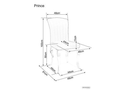 Стул SIGNAL PRINCE Velvet, серый / хром, TAP 195