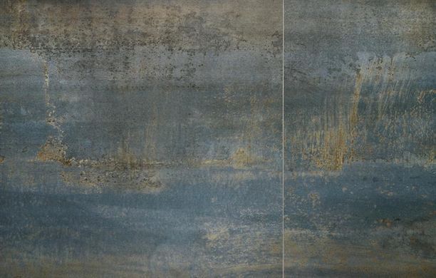 Стол HALMAR LUCIANO раскладной 180&ndash;230&times;90 см, голубой мрамор / чёрный