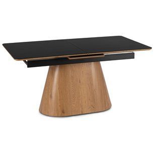 Стол MEBEL ELITE LIZBONA раскладной 160&ndash;200&times;90 см, черный / дуб