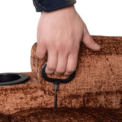 Крісло м'яке розкладне масажне з реклайнером MEBEL ELITE BOX Welur Коричневий