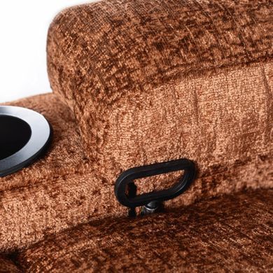 Крісло м'яке розкладне масажне з реклайнером MEBEL ELITE BOX Welur Коричневий