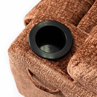 Крісло м'яке розкладне масажне з реклайнером MEBEL ELITE BOX Welur Коричневий