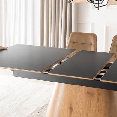 Стол MEBEL ELITE LIZBONA раскладной 160&ndash;200&times;90 см, черный / дуб