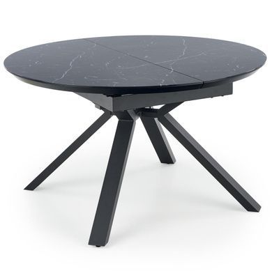 Стол HALMAR VERTIGO раскладной 130&ndash;180&times;130 см, чёрный мрамор / чёрный