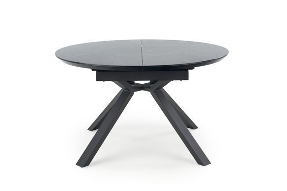 Стол HALMAR VERTIGO раскладной 130&ndash;180&times;130 см, чёрный мрамор / чёрный