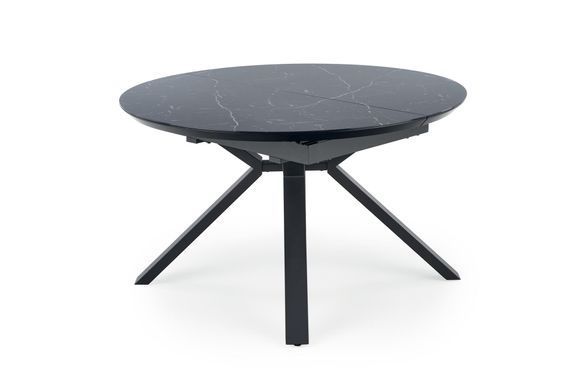 Стол HALMAR VERTIGO раскладной 130&ndash;180&times;130 см, чёрный мрамор / чёрный