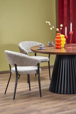 Стол HALMAR HEVELIUS круглый 130 см, орех / чёрный