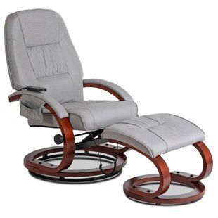 Крісло м'яке масажне з підставкою MEBEL ELITE CANO Сірий