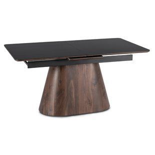 Стол MEBEL ELITE LIZBONA раскладной 160&ndash;200&times;90 см, черный / орех
