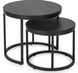Комплект журнальных столиков MEBEL ELITE MANU, чёрный / чёрный, &Oslash;53 &times; 45,5 см + &Oslash;43 &times; 35,5 см