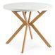 Стіл MEBEL ELITE LUGO розкладний 90&ndash;190&times;90 см, білий / золотий дуб
