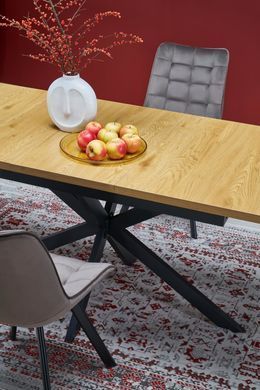 Стол HALMAR HOLTER раскладной 120&ndash;160&times;80 см, дуб золотой / чёрный