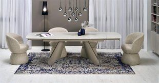 Стол HALMAR SALIX раскладной 180&ndash;260&times;90 см, светлый травертин / кашемир