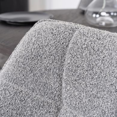 Крісло MEBEL ELITE PEONY з підлокітниками, сірий / чорний, тканина букле