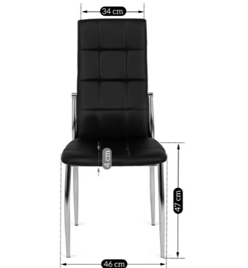 Кухонний стілець MEBEL ELITE MOLLY, чорний / хром, екошкіра