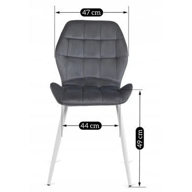 Кухонний стілець MEBEL ELITE LUCKY, сірий / білий, велюрова тканина