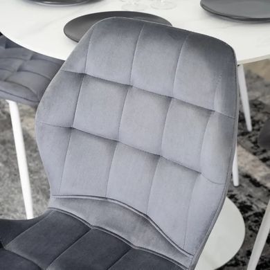 Кухонний стілець MEBEL ELITE LUCKY, сірий / білий, велюрова тканина