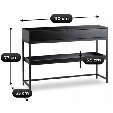 Консоль MEBEL ELITE RUBY 110 см Чорний