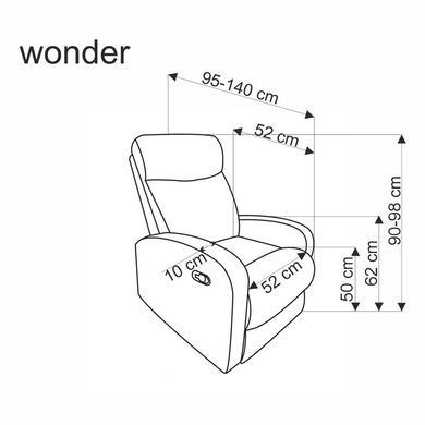 Крісло HALMAR WONDER, чорний, BLUVEL 19