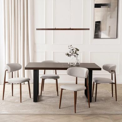 Стіл MEBEL ELITE EDWIN розкладний 160&ndash;260&times;90 см, горіх / чорний