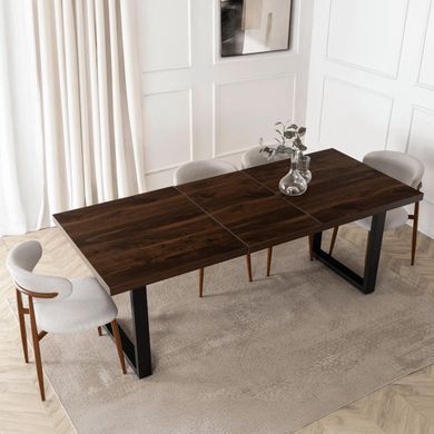 Стіл MEBEL ELITE EDWIN розкладний 160&ndash;260&times;90 см, горіх / чорний