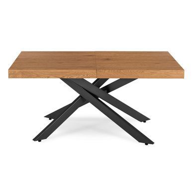 Стіл MEBEL ELITE HAMPTON розкладний 160&ndash;240&times;90 см, золотий дуб / чорний
