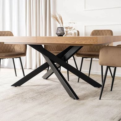 Стіл MEBEL ELITE HAMPTON розкладний 160&ndash;240&times;90 см, золотий дуб / чорний