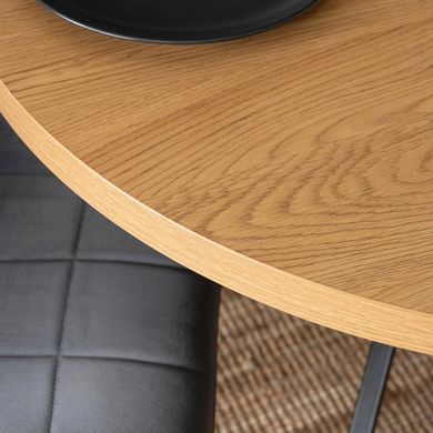 Стіл MEBEL ELITE LUGO розкладний 90&ndash;190&times;90 см, золотий дуб / чорний