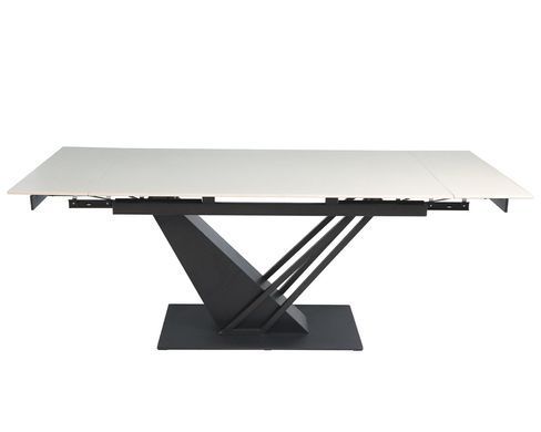 Стіл INTARSIO FERNANDO CERAMIC розкладний 140&ndash;200&times;90 см, бежевий / чорний