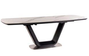 Стол SIGNAL ARMANI CERAMIC раскладной 160&ndash;220&times;90 см, белый мрамор / чёрный матовый