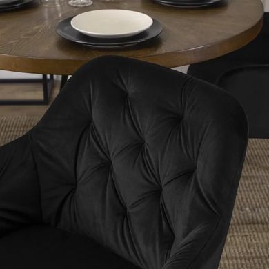 Стол MEBEL ELITE LINO круглый 100 см, орех / черный