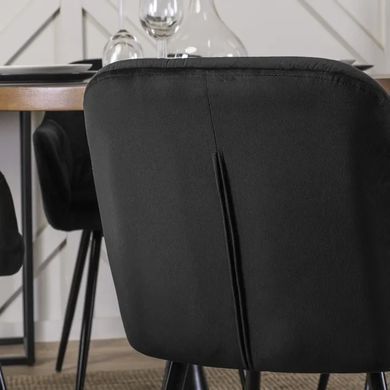 Стол MEBEL ELITE LINO круглый 100 см, орех / черный