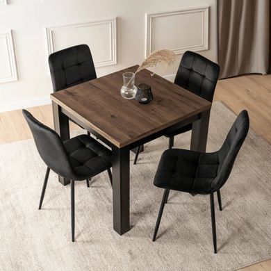 Стіл MEBEL ELITE MAX розкладний 80&ndash;160&times;80 см, горіх / чорний