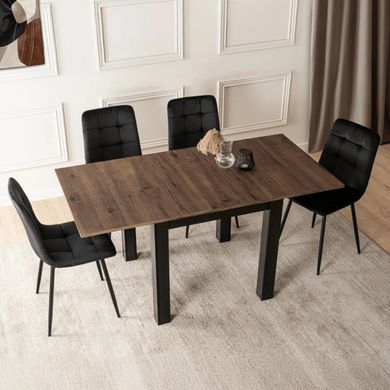 Стіл MEBEL ELITE MAX розкладний 80&ndash;160&times;80 см, горіх / чорний