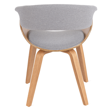 Кресло MEBEL ELITE GARY 2 с подлокотниками, серый / дуб золотой, ткань