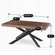 Стіл MEBEL ELITE HAMPTON розкладний 160&ndash;240&times;90 см, горіх / чорний