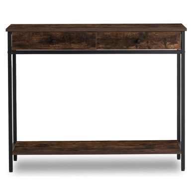 Консоль MEBEL ELITE EVERLY 100, дуб рустик / чёрный