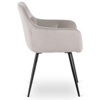 Кресло MEBEL ELITE MODESTO с подлокотниками, серый / черный, велюровая ткань