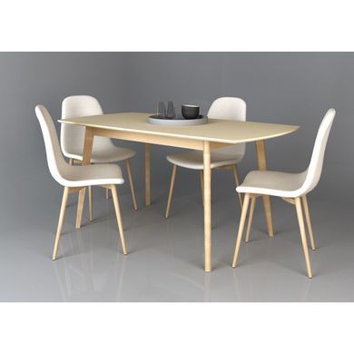 Стол INTARSIO EXEN II раскладной 120&ndash;160&times;80 см, кремовый / бук