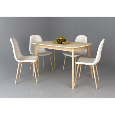 Стол INTARSIO EXEN II раскладной 120&ndash;160&times;80 см, кремовый / бук