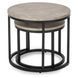 Комплект журнальних столиків MEBEL ELITE ROCKY, сірий бетон / чорний, &Oslash;53 &times; 45,5 см + &Oslash;43 &times; 35,5 см