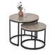 Комплект журнальних столиків MEBEL ELITE ROCKY, сірий бетон / чорний, &Oslash;53 &times; 45,5 см + &Oslash;43 &times; 35,5 см