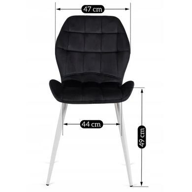Кухонный стул MEBEL ELITE LUCKY, черный / белый, велюровая ткань
