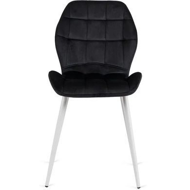 Кухонный стул MEBEL ELITE LUCKY, черный / белый, велюровая ткань