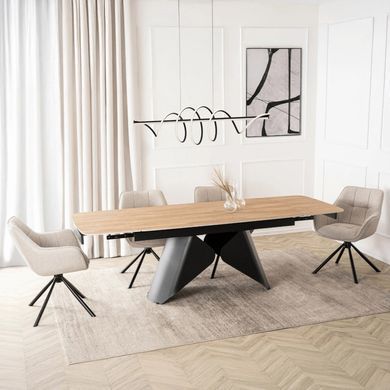Стіл MEBEL ELITE VERONA розкладний 160&ndash;240&times;90 см, золотий дуб / чорний