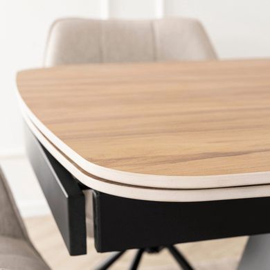 Стіл MEBEL ELITE VERONA розкладний 160&ndash;240&times;90 см, золотий дуб / чорний