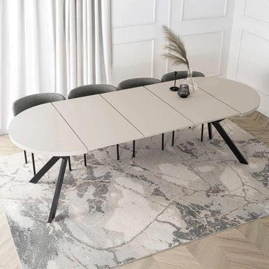 Стол MEBEL ELITE LUKAS раскладной 100&ndash;250&times;100 см, кашемир / черный