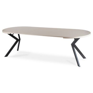 Стол MEBEL ELITE LUKAS раскладной 100&ndash;250&times;100 см, кашемир / черный