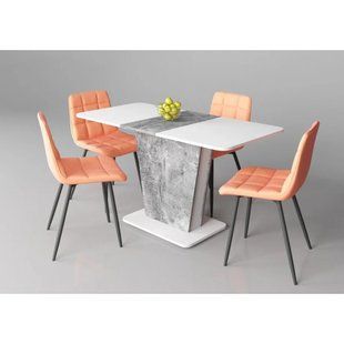 Стіл INTARSIO COSMO розкладний 110&ndash;145&times;68 см, біла аляска / індастріал