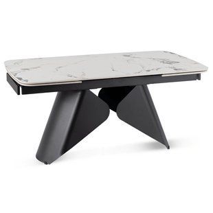 Стіл MEBEL ELITE VERONA розкладний 160&ndash;240&times;90 см, білий мармур / чорний
